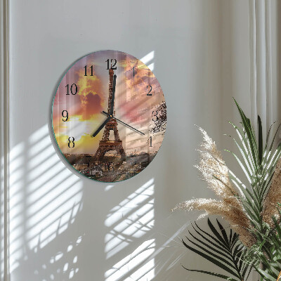 Round wall clock Eiffel Tower Paris