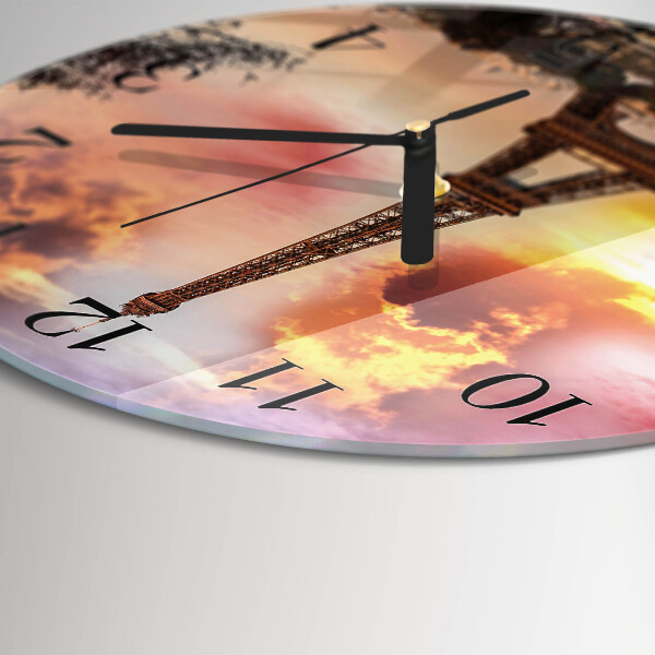 Round wall clock Eiffel Tower Paris