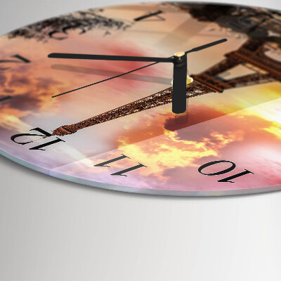 Round wall clock Eiffel Tower Paris