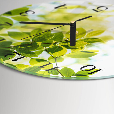 Round wall clock Leaves