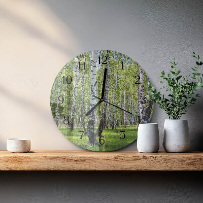 Round wall clock Birch Forest