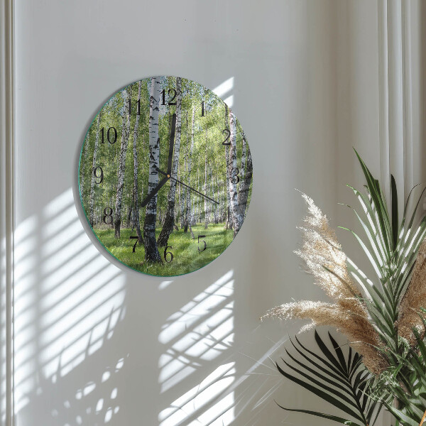 Round wall clock Birch Forest