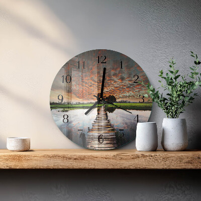 Round wall clock Meadow Bridge
