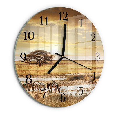 Round wall clock Zebras