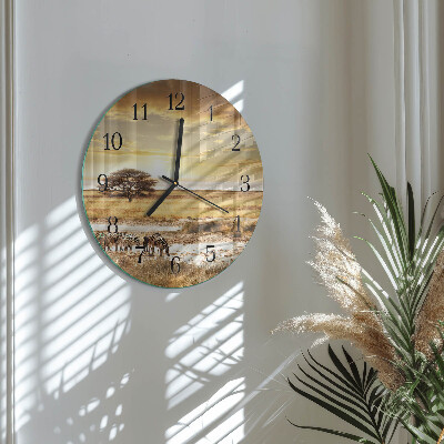 Round wall clock Zebras