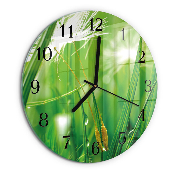 Round wall clock Grass