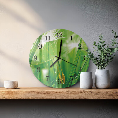 Round wall clock Grass