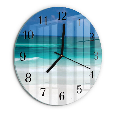 Round wall clock Beach Sea