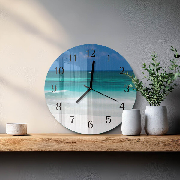 Round wall clock Beach Sea
