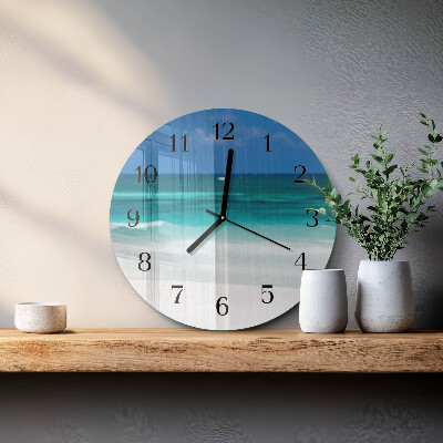 Round wall clock Beach Sea