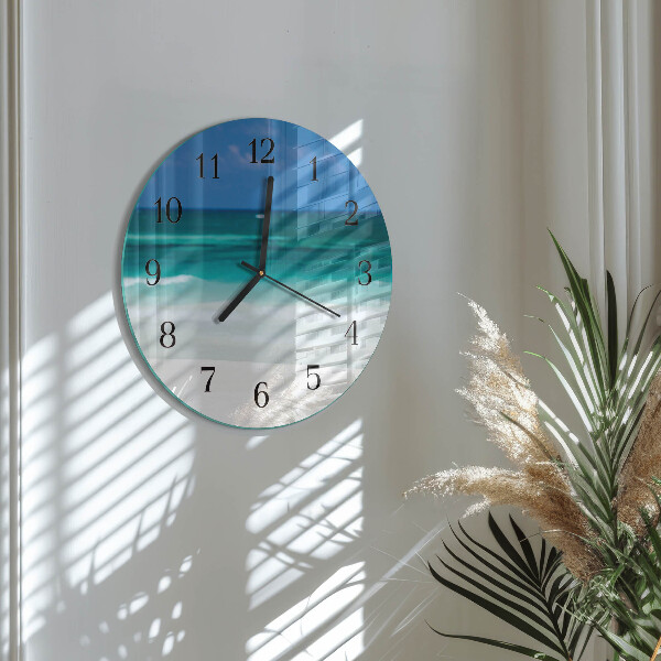 Round wall clock Beach Sea
