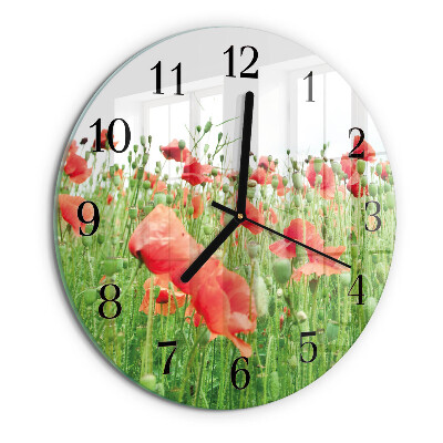 Round wall clock Poppies