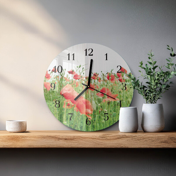 Round wall clock Poppies