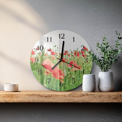 Round wall clock Poppies