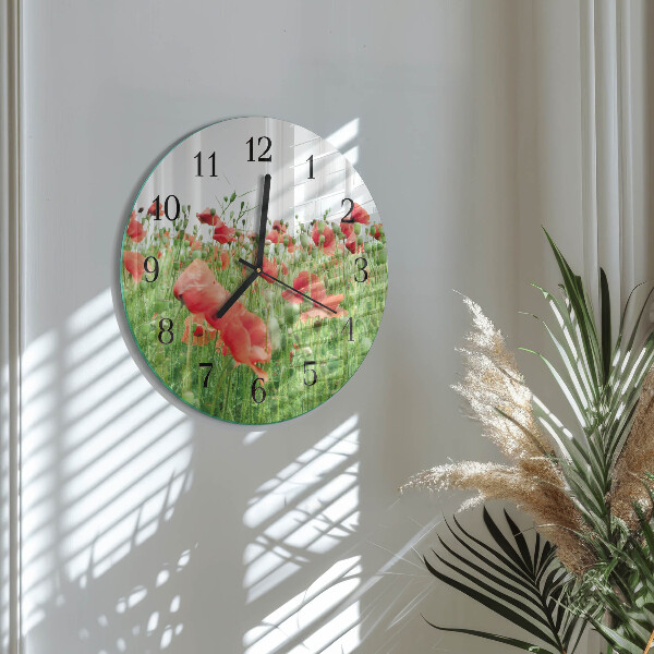 Round wall clock Poppies