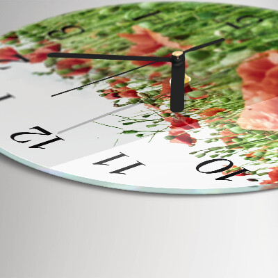 Round wall clock Poppies