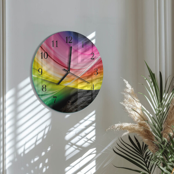Round wall clock Abstract Lines