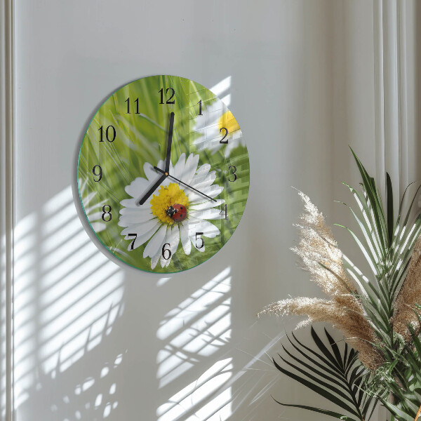 Round wall clock Daisies