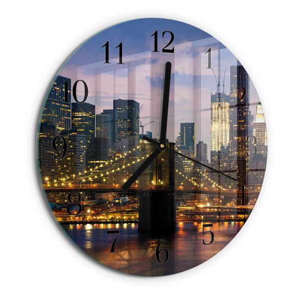 Round wall clock Horizontal Bridge