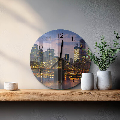 Round wall clock Horizontal Bridge