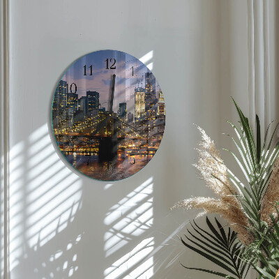 Round wall clock Horizontal Bridge