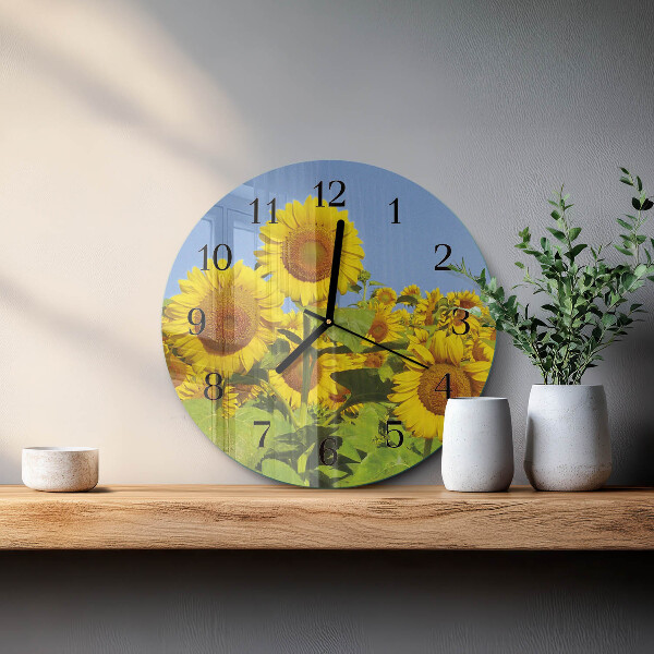 Round wall clock Sunflowers