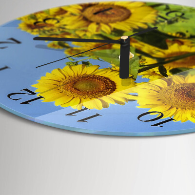 Round wall clock Sunflowers