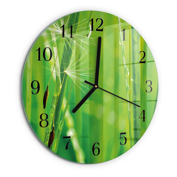Round wall clock Grass
