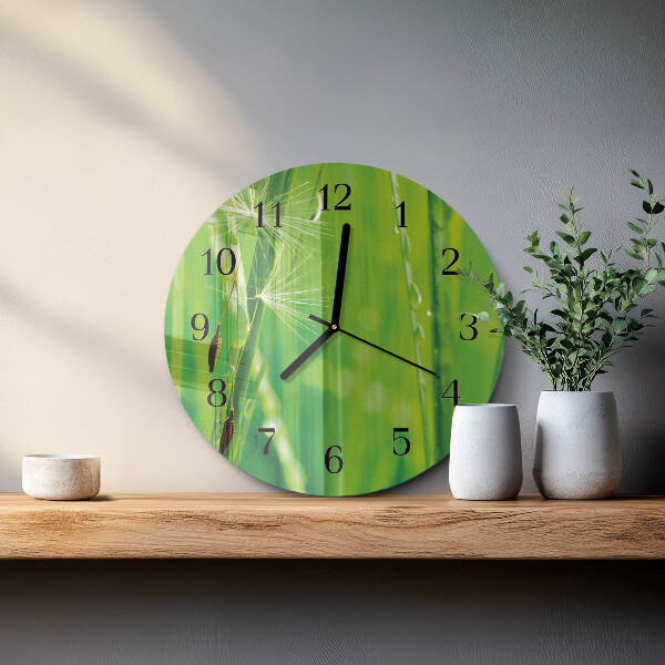 Round wall clock Grass