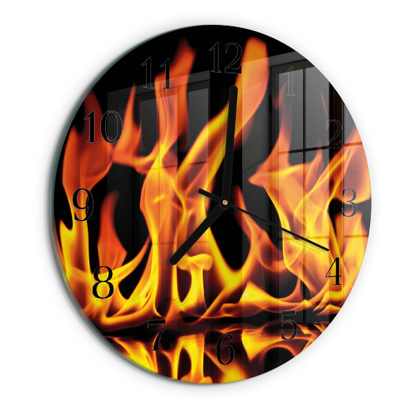 Round wall clock Fire