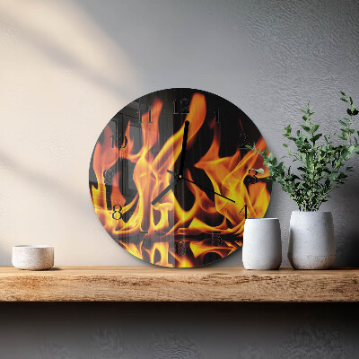 Round wall clock Fire