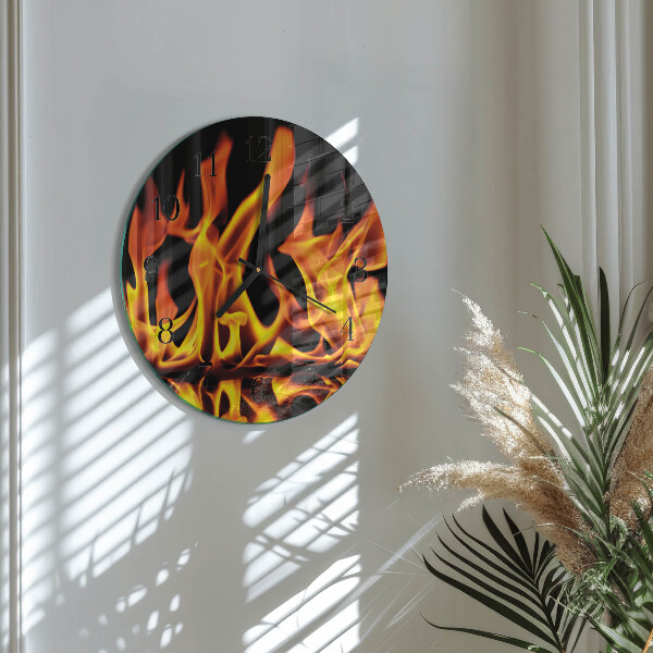 Round wall clock Fire