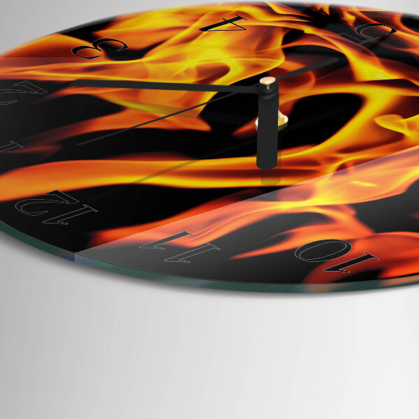 Round wall clock Fire