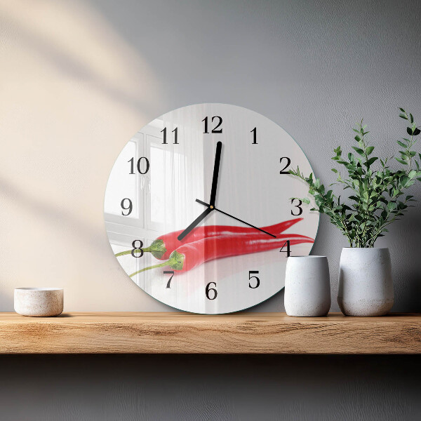 Round wall clock Chili peppers