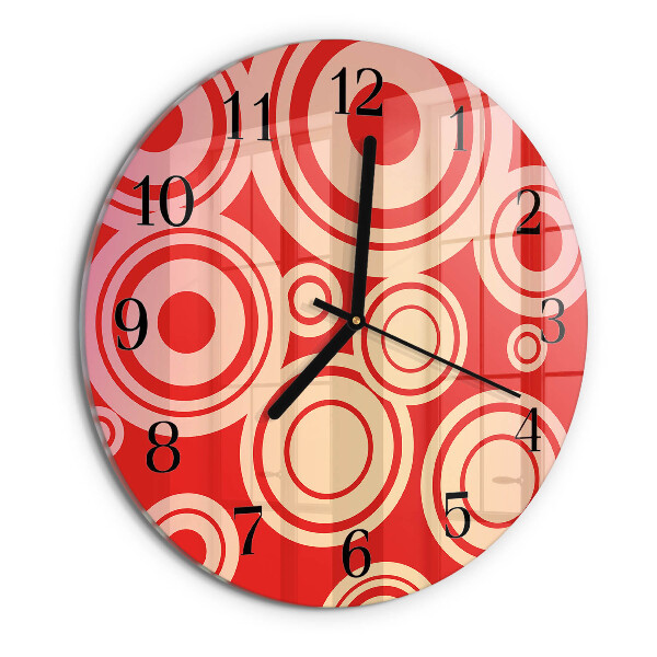 Round wall clock Red Circles