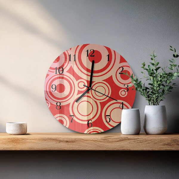 Round wall clock Red Circles
