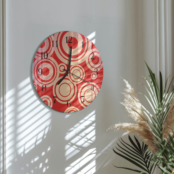 Round wall clock Red Circles