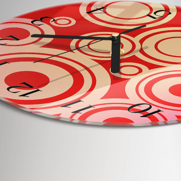 Round wall clock Red Circles