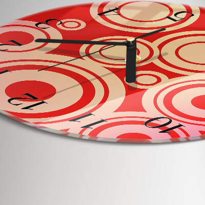 Round wall clock Red Circles
