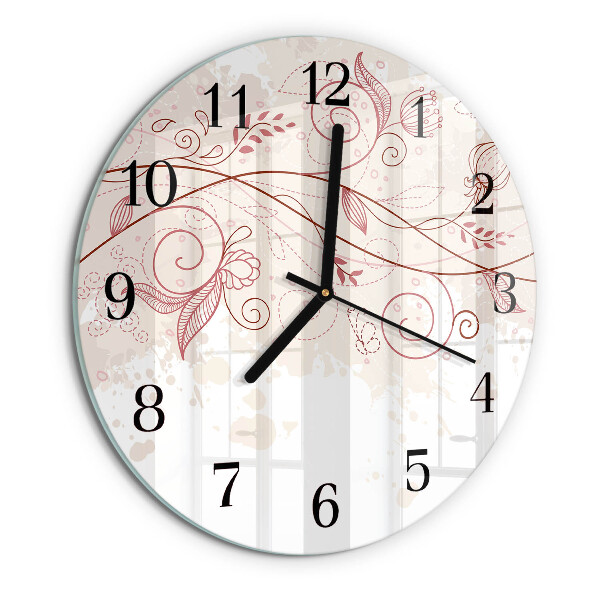 Round wall clock Floral Art