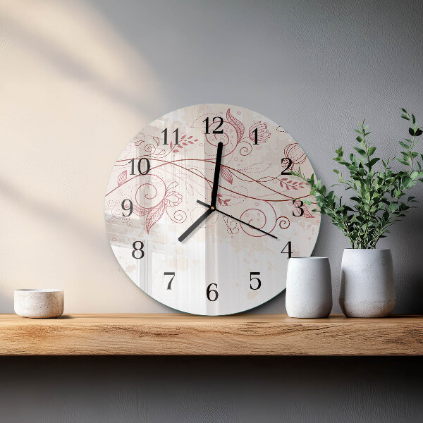 Round wall clock Floral Art