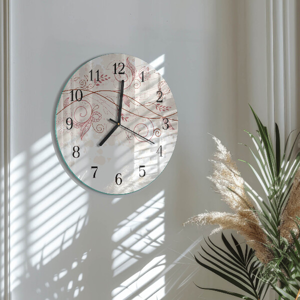 Round wall clock Floral Art