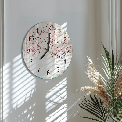 Round wall clock Floral Art