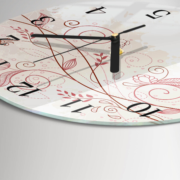 Round wall clock Floral Art