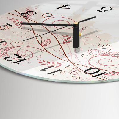 Round wall clock Floral Art