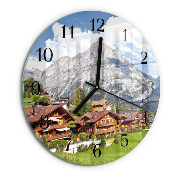 Round wall clock Mountains