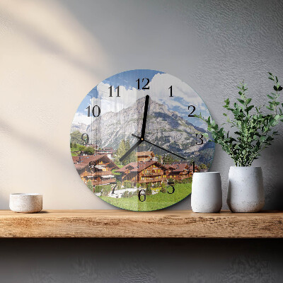 Round wall clock Mountains