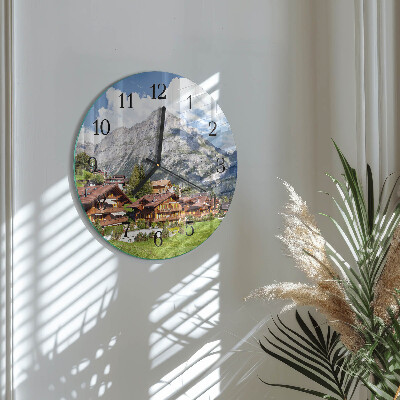 Round wall clock Mountains