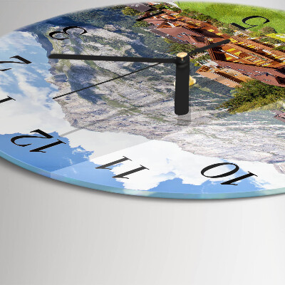 Round wall clock Mountains