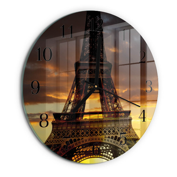 Round wall clock Eiffel Tower Paris